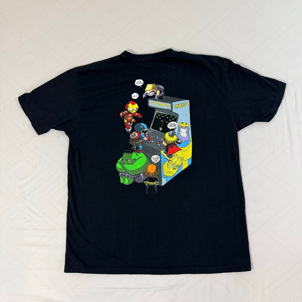 Marvel Thanos Arcade Cabinet Graphic T Shirt Mens XL Black Avengers Mad Engine